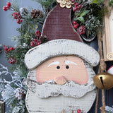 Santa wreath, Christmas wreath for front door, xmas wreath, Holiday wreath, Rustic Santa Wreath, Primitive Santa Wreath, Christmas decor xl