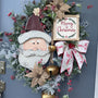 Santa wreath, Christmas wreath for front door, xmas wreath, Holiday wreath, Rustic Santa Wreath, Primitive Santa Wreath, Christmas decor xl