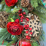 Christmas front door swag, Winter swag, Rustic swag, Traditional holiday door decor, Christmas pine decor, Wreath for front door 32” length