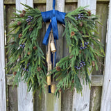 Front door winter wreath, Norfolk pine wreath, All season wreath, Housewarming gift, Farmhouse style wreath