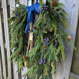 Front door winter wreath, Norfolk pine wreath, All season wreath, Housewarming gift, Farmhouse style wreath