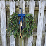 Front door winter wreath, Norfolk pine wreath, All season wreath, Housewarming gift, Farmhouse style wreath