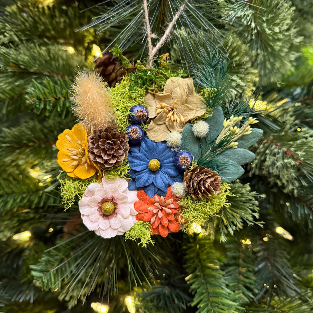 Christmas Ornament , Handmade Floral Ornament, Coworker gift, Nature lover gift, Thank you gift