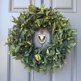 Year round greenery wreath, handmade olive branch wreath for your front door, All seasons wall decor, Rustic farmhouse decoration