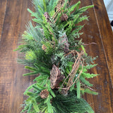 Winter table centerpiece in a birch container. Christmas gift arrangement, Hostess holiday gift, Table decoration for holiday. 20” long