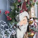 Santa wreath, Christmas wreath for front door, xmas wreath, Holiday wreath, Rustic Santa Wreath, Primitive Santa Wreath, Christmas decor xl