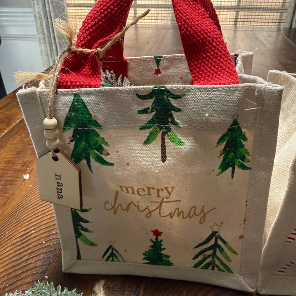 Personalized Christmas ornament, Wood beaded ornament with personal wooden tag. Co worker wreath ornament, Thank you, Holiday gifts! 4”-5”