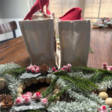 Personalized Christmas ornament, Wood beaded ornament with personal wooden tag. Co worker wreath ornament, Thank you, Holiday gifts! 4”-5”