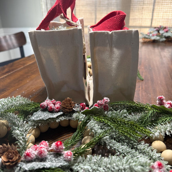 Personalized Christmas ornament, Wood beaded ornament with personal wooden tag. Co worker wreath ornament, Thank you, Holiday gifts! 4”-5”