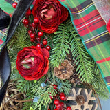 Christmas front door swag, Winter swag, Rustic swag, Traditional holiday door decor, Christmas pine decor, Wreath for front door 32” length