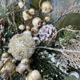 Christmas wreath for door, Snowy pine wreath with pink glitz and glam. Sparkly wreath design for front door, Holiday decor front door, 24”