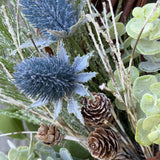 Winter front door wreath, Holiday wreath, Natural snowy wreath design, Home decor gift, Rustic icy wreath, 24” wreath