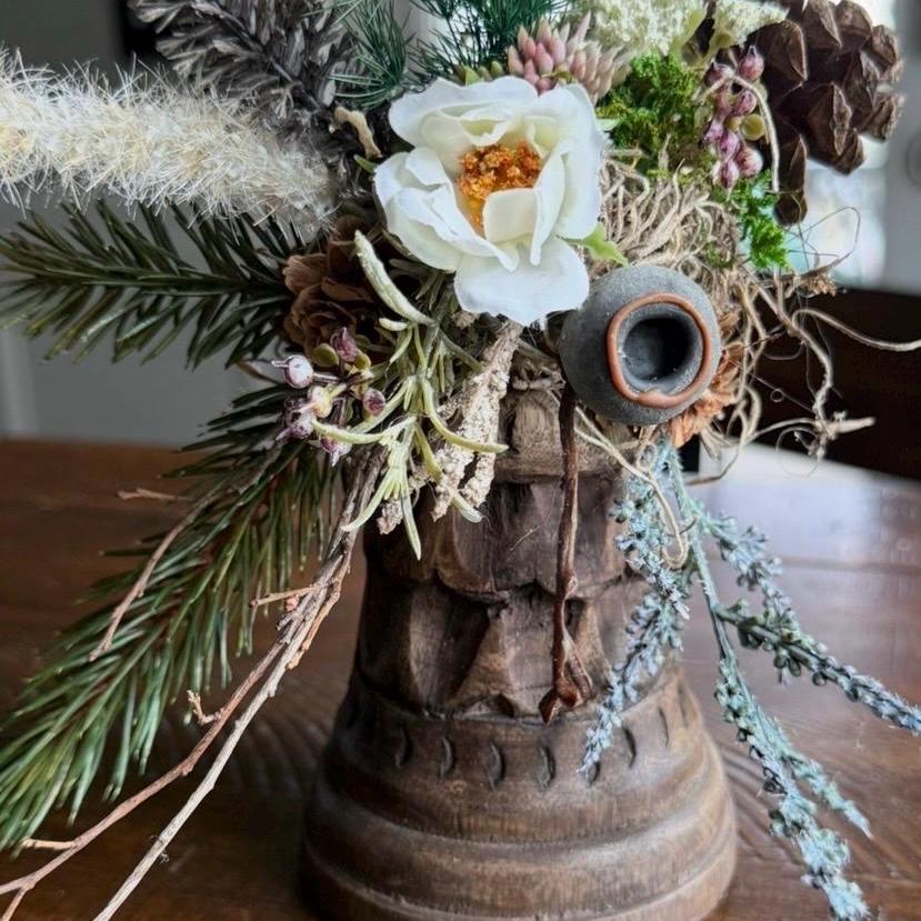 Bell Christmas Ornament , Handmade Wooden Bell Decor, Coworker gift, Nature lover gift