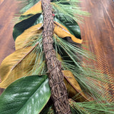 Magnolia Christmas Garland, Christmas Pine, Berries and Magnolia leaves 6’ Long, Mantle Decoration, Table Garland, Front Door Garland