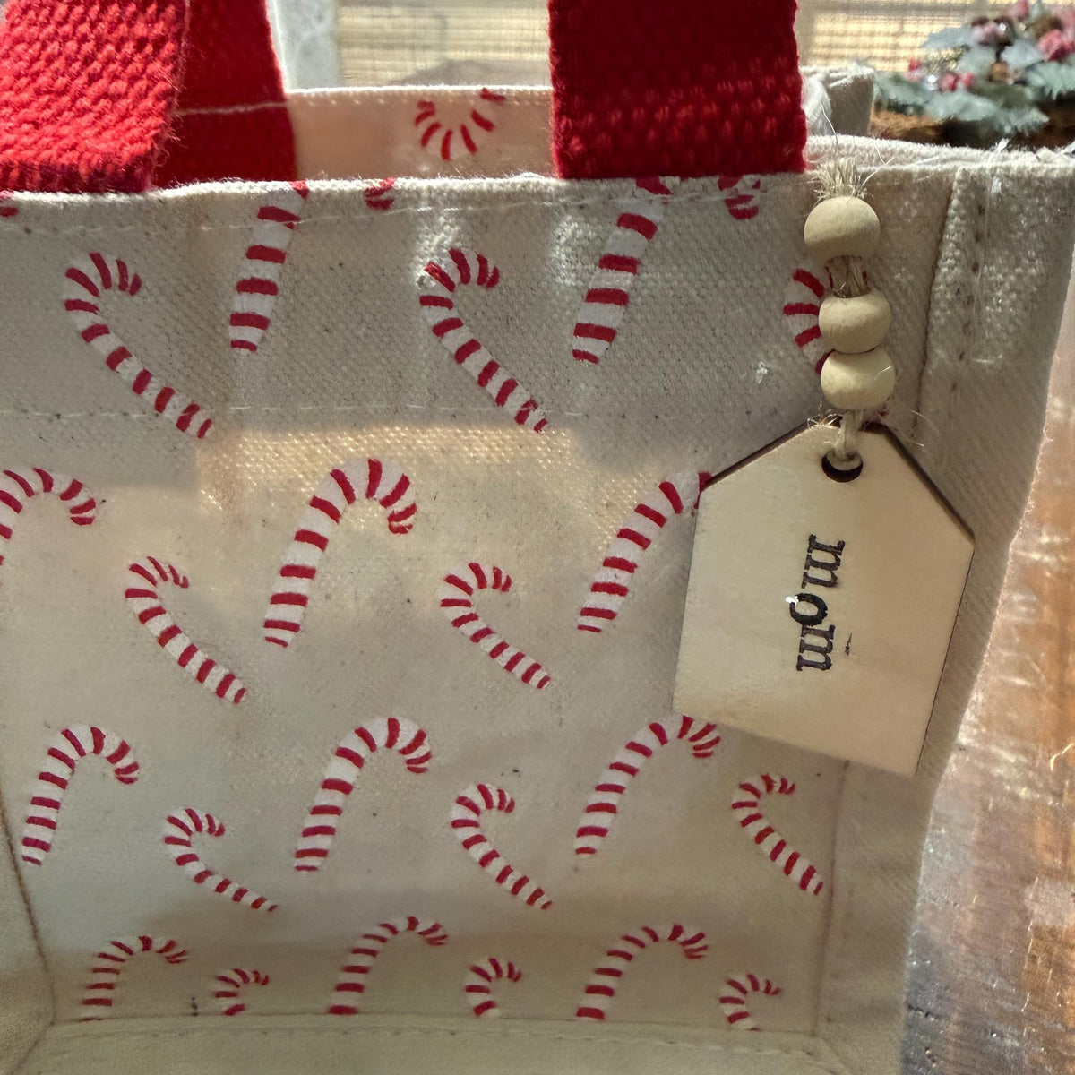 Personalized Christmas ornament, Wood beaded ornament with personal wooden tag. Co worker wreath ornament, Thank you, Holiday gifts! 4”-5”