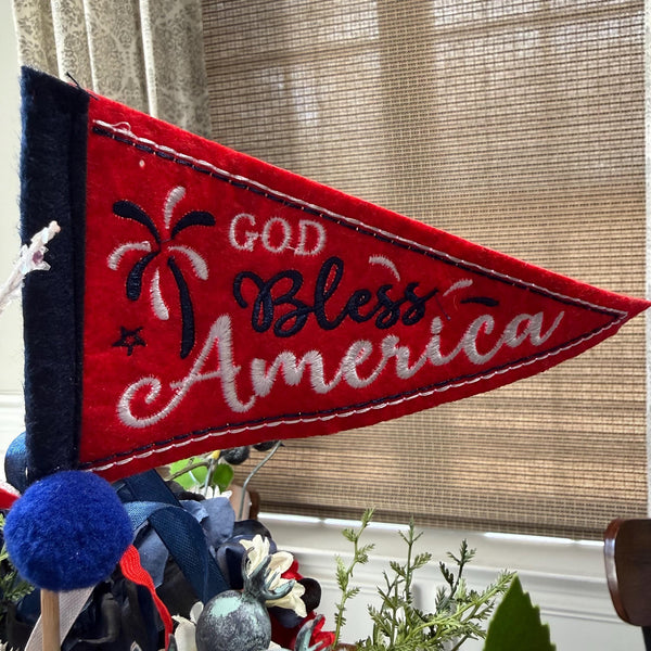 Patriotic Floral Red White Blue lanterns, Porch Decor, 4th of July Decor, America’s Birthday Decor, Comes in a pair one red, one blue.
