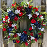 Patriotic Floral Red White Blue table centerpiece in dough bowl, Table top arrangement, 4th of July Decor, America’s 250th Birthday