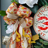 Low country boil bow, crawfish bow, rustic bow with crawfish, southern bow