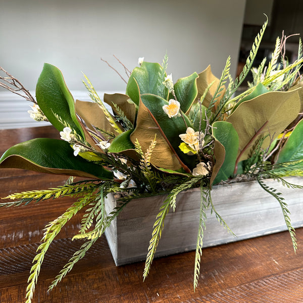 Rustic Style Magnolia Centerpiece