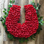 Kentucky Derby Horseshoe Wreath Covered In Red Roses