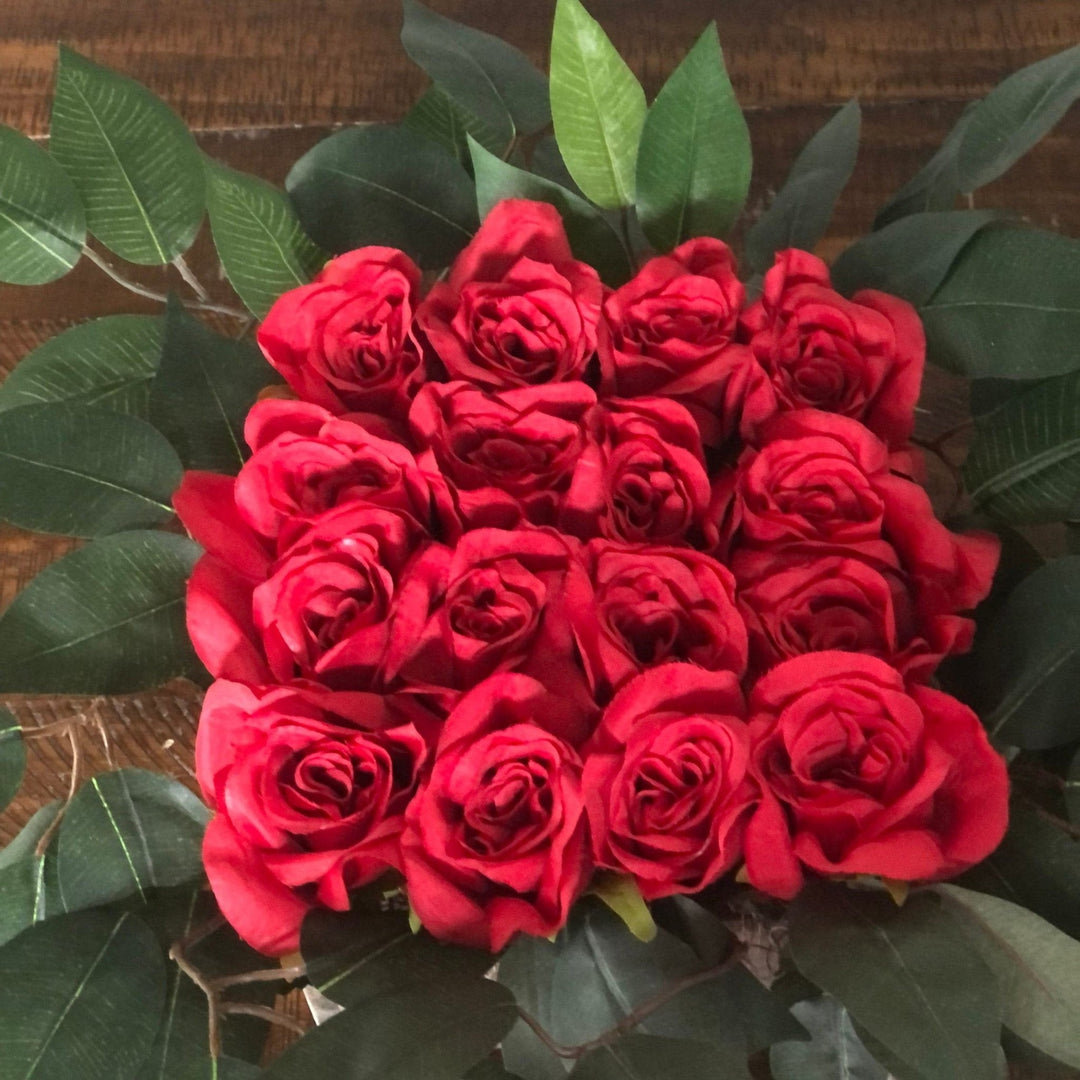 Kentucky Derby Red Rose set of four Centerpieces for your party celebrations! Rustic wooden boxes with gorgeous red roses!