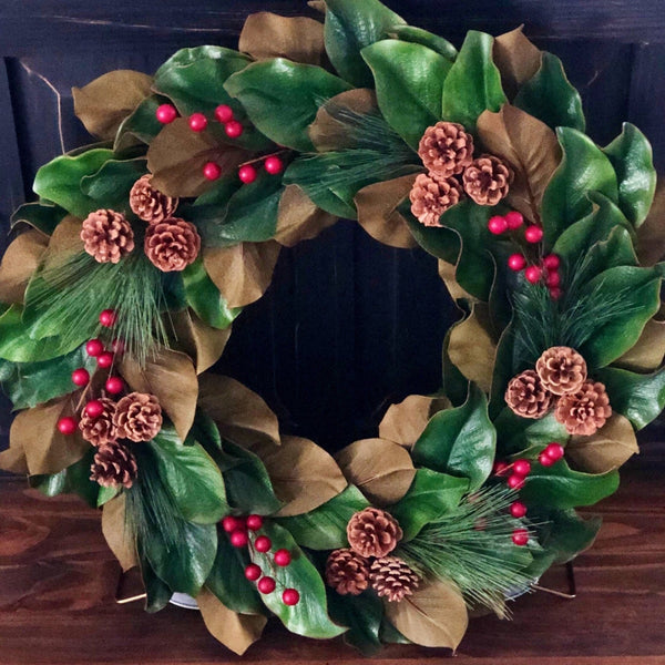 Magnolia Christmas Wreath For Front Door