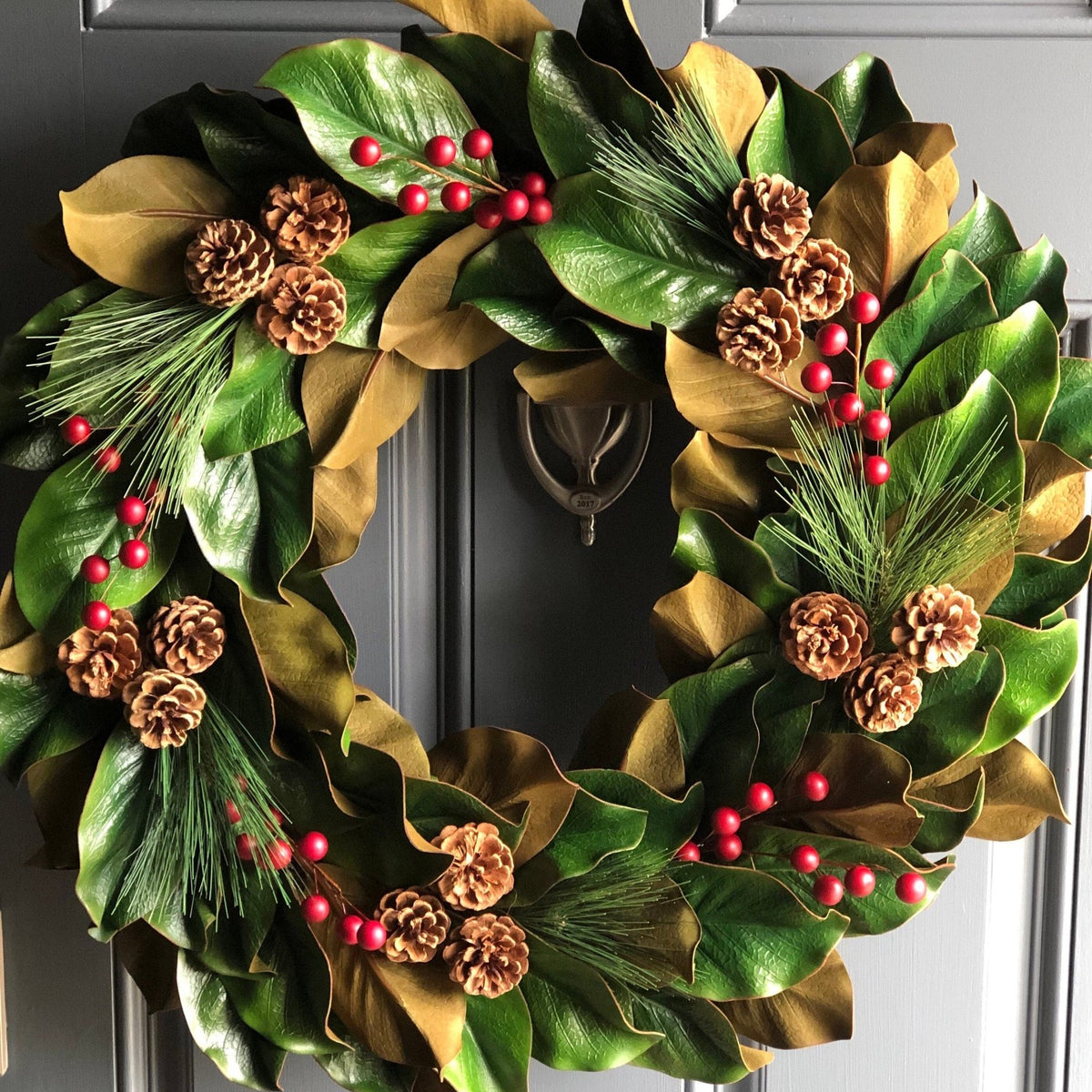 Magnolia Christmas Wreath For Front Door