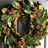 Magnolia Christmas Wreath For Front Door