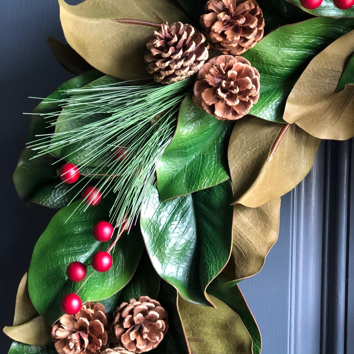 Magnolia Christmas Wreath For Front Door