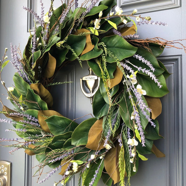 Magnolia, Lavender and Wildflower Wreath