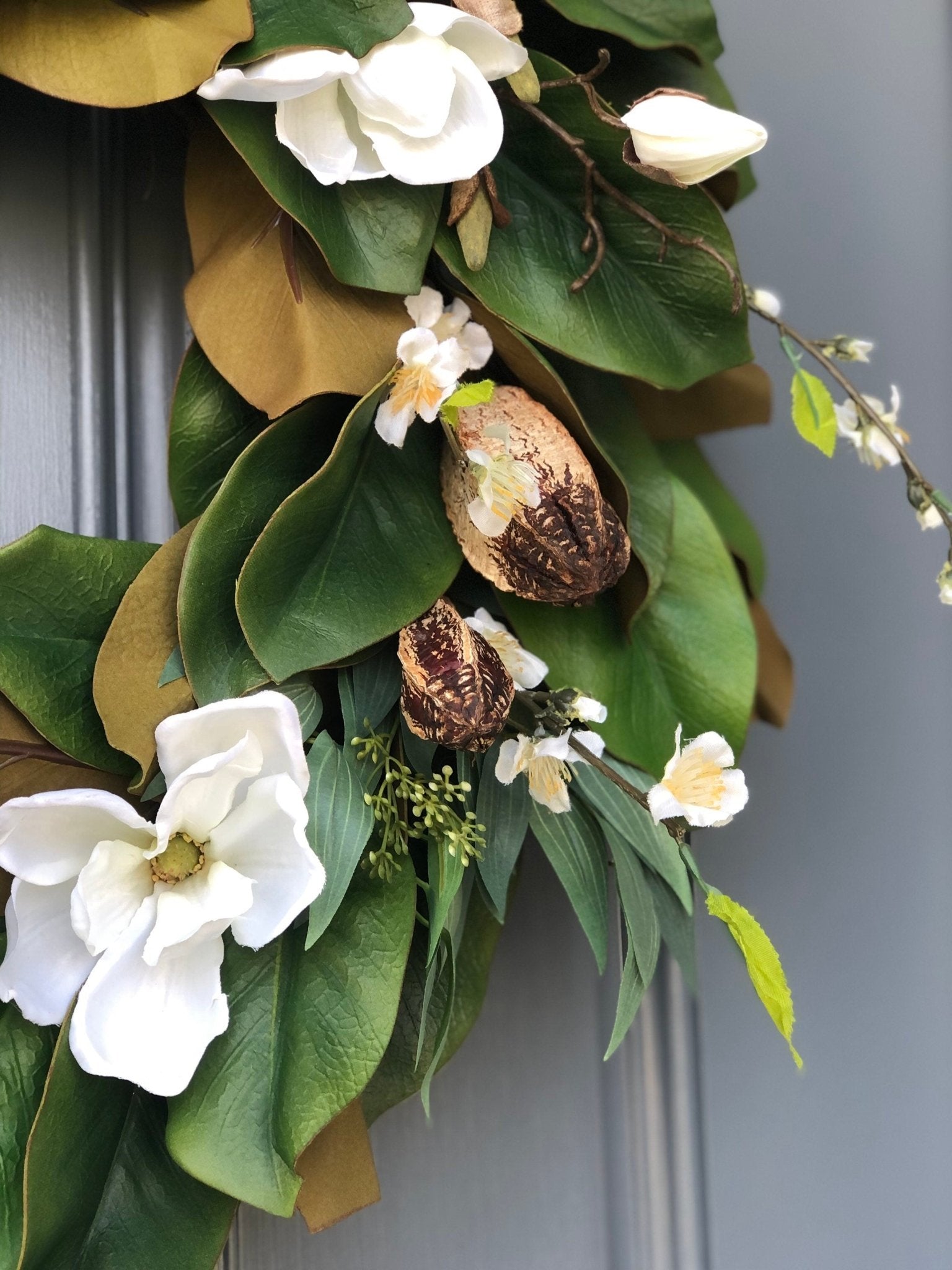 White Magnolia Wreath for Front Door, Magnolia Door Wreath, Magnolia Flower cheapest Wreath, Farmhouse Magnolia Wreath, Everyday Wreath