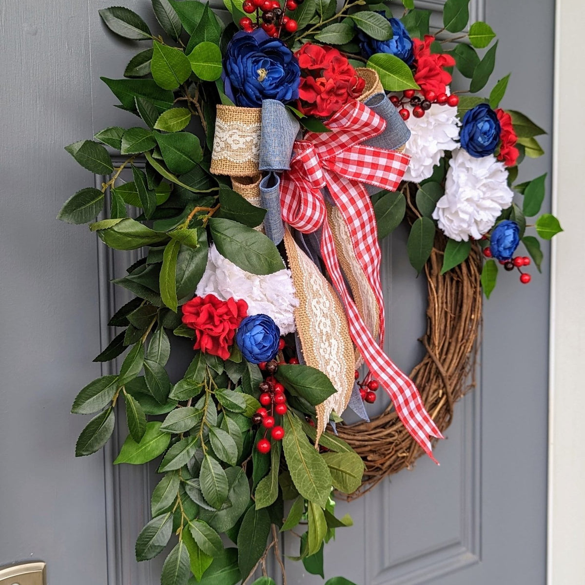 Patriotic Front Door Wreath