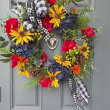Colorful front door wreath
