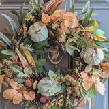 Video of Fall blue pumpkin wreath front door