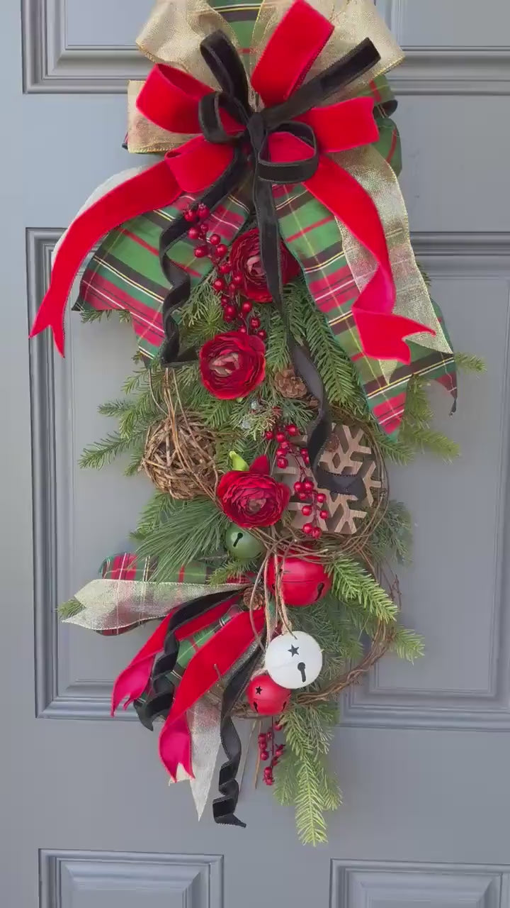 Christmas front door swag