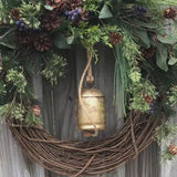Winter wreath rustic gold bell 20” - 24”-30”-36” front door, Christmas wreath will welcome your guest and can stay up for the entire winter!