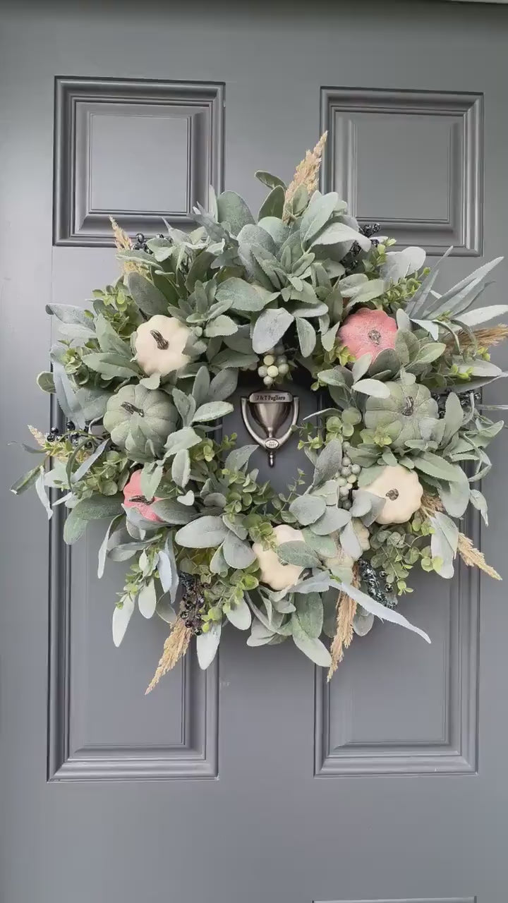 Video - Lamb's Ear and Pumkin wreath - Wreaths of Bloom