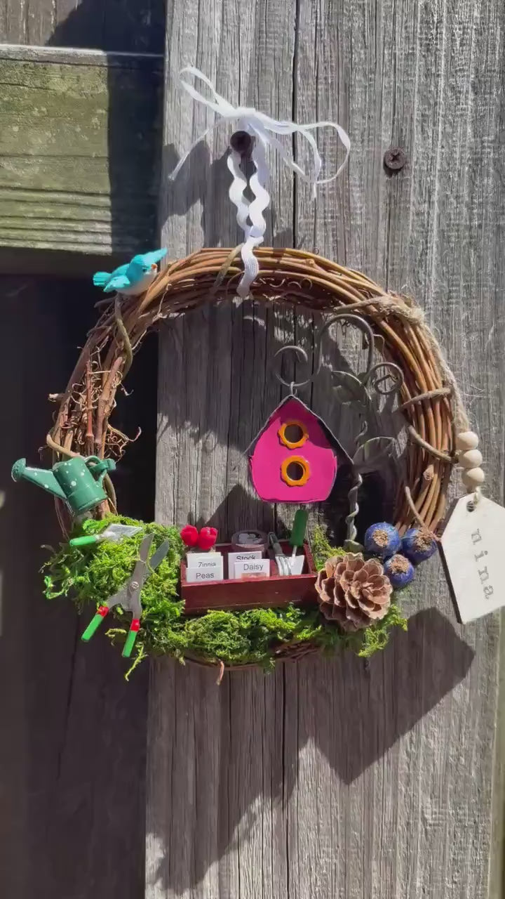 Wreath for garden and bird lover