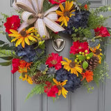 Colorful front door wreath