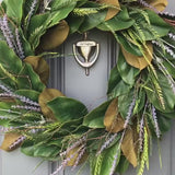 Magnolia and lavender, wildflower front door wreath, Farmhouse wreath, Cottagecore wreath, Greenery indoor wall decor, Porch decor