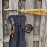 Primitive witch halloween wreath