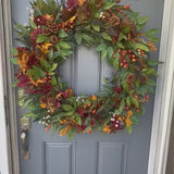 Fall front door eucalyptus wreath