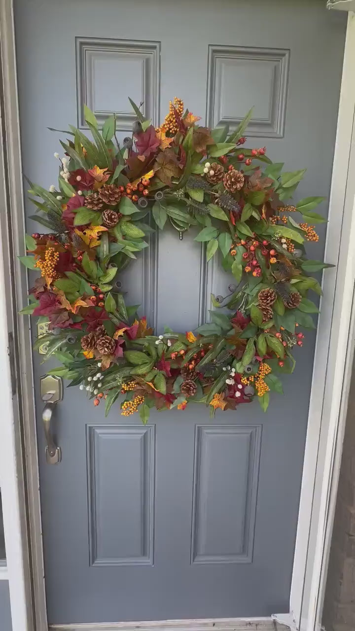 Fall front door eucalyptus wreath