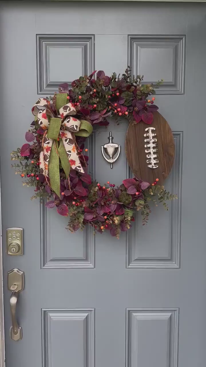 Football front door wreath