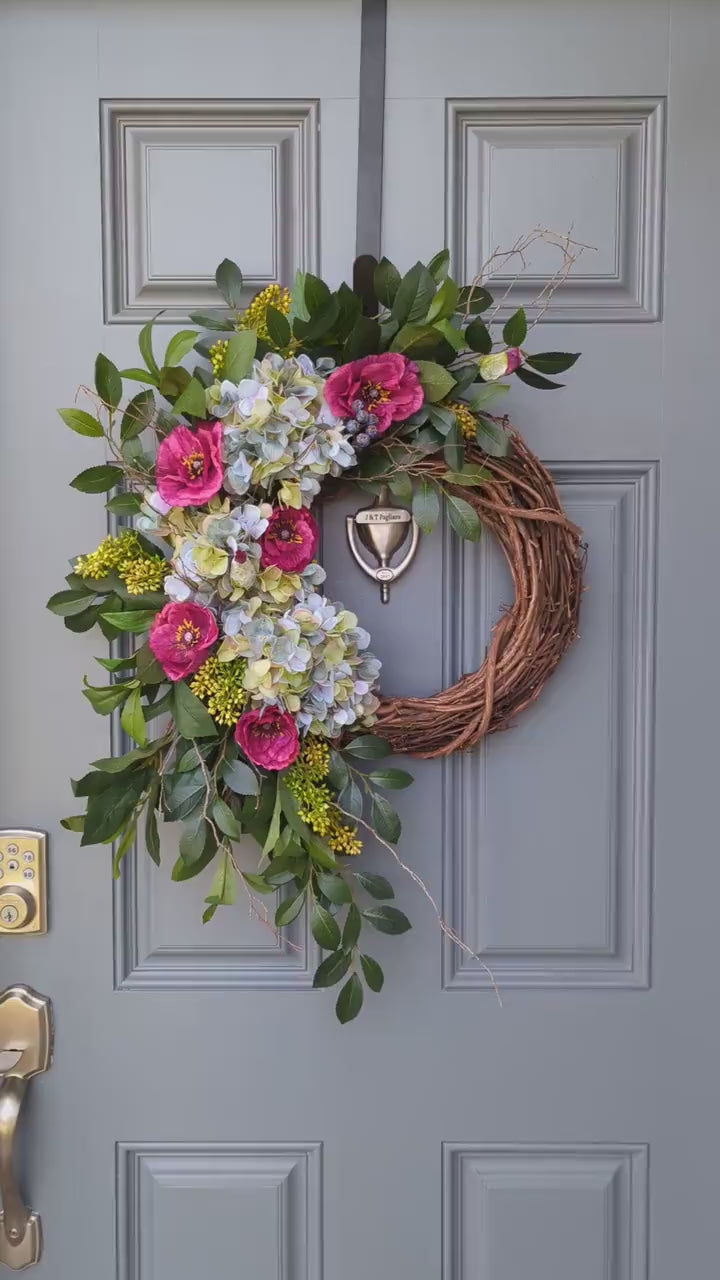 Front door Wreath, Front door wreath, hydrangea, Wedding Wreath, Wreat –  FarmHouse Florals