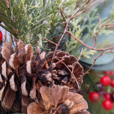 Rustic holiday winter wreath with brass bell. Faux natural wreath for entire season. This quaint wreath is perfect to welcome your guests!