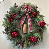 Rustic woodland Christmas wreath with natural elements