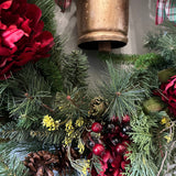 Rustic woodland Christmas wreath with natural elements