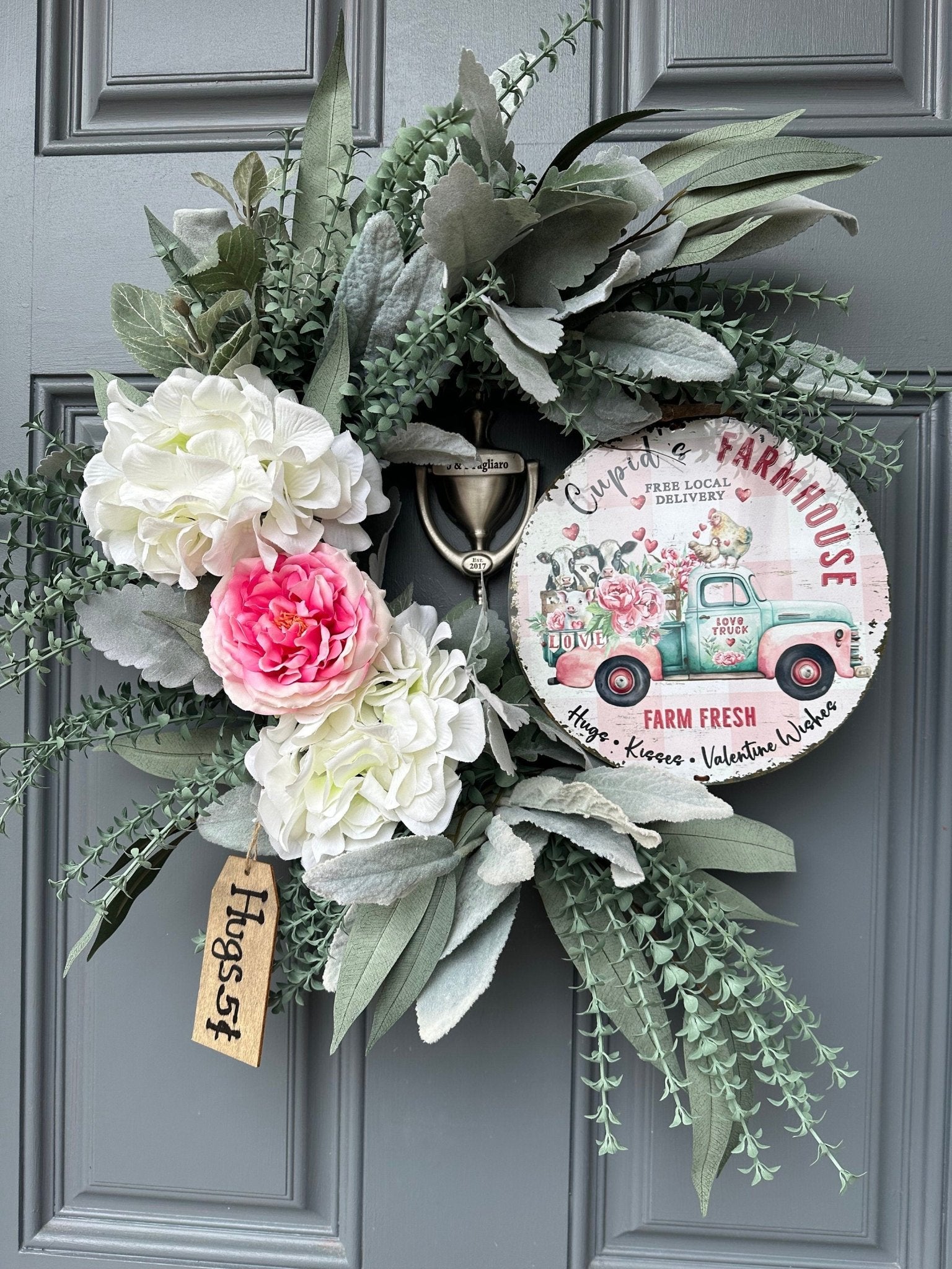 Valentine wreath, Valentine’s Day wreath, online farmhouse valentine wreath, rustic valentine wreath, Valentine’s rose wreath, vintage valentine