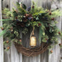 Winter wreath rustic gold bell 20” - 24”-30”-36” front door